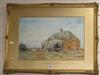 Claude Hayes, watercolour, hay making near Herne Bay, signed, 14 x 21in.                                                               