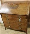 A George III mahogany bureau W.94cm                                                                                                    