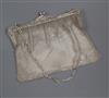 A French white metal mesh evening hand bag.                                                                                            