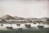 Chinese School circa 1810-20, a pair of watercolour on ivory of two river views, one depicting Whampoa anchorage, 8.5cm x 13cm         