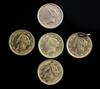 Five United States of America one dollar gold coins, 8.4g gross                                                                        