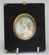 Early 19th century miniature of a lady, inscribed verso                                                                                