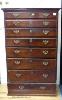 A George III mahogany chest of eight drawers. W-89, D-47, H-142cm.                                                                                                                                                          