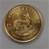 A 1980 gold Krugerand,                                                                                                                 