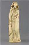 A 19th century Dieppe ivory 'triptych' model of Mary Queen of Scots, H.12in.                                                           