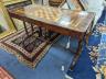 A Victorian rectangular parquetry inlaid rosewood and mahogany games table, width 106cm, depth 53cm, height 71cm                                                                                                            