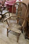 A 19th century ash, alder and elm Windsor armchair                                                                                     