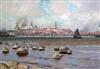 Andrei Afanasievich Egorov (Russian 1878-1954) A View of Tallinn, formerly Reval, Capital of Estonia on the Baltic Sea 12.75 x 19.5in. 