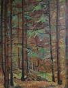 H Dubois oil on canvas, Woodland scene, signed and dated '63, 65 x 47cm, unframed.                                                     