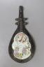 A Japanese famille rose wall pocket in the shape of a mandolin - 28cm tall                                                                                                                                                  