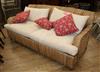 A wove seagrass conservatory sofa W.186cm                                                                                              