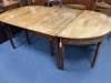 A George III mahogany D end extending dining table, 300cm extended, width 120cm, height 71cm                                                                                                                                