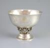 A 1920's Georg Jensen planished sterling silver pedestal bowl, design no. 197A,                                                                                                                                             