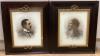 A pair of Victorian tinted photographic portraits in gilt and metal frames                                                                                                                                                  