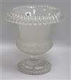 A Victorian two part frosted glass wine cooler H.31cm.                                                                                 