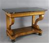 A Charles X birds eye maple console table, W.4ft 3in. D.2ft 1in.                                                                       