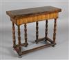 An early 18th century marquetry inlaid walnut side table, W.2ft 10in. D.1ft 1in. H.2ft 4in.                                            