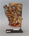 A Chinese gilt and red lacquered carving of figures, on stand length 20cm excl. stand                                                  