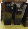 A pair of large brown glazed pottery garden planters, height 91cm                                                                                                                                                           