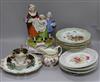 A Yardley's "Lavender" group, 4 dessert dishes and comport and decorative ceramics                                                     