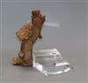 A Chinese carved wood figure of a goddess, on perspex base height 19.5cm excl. base                                                    