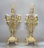 A pair of gilt brass candelabra, 49cm                                                                                                                                                                                       