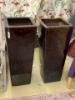 A pair of large brown glazed pottery garden planters, height 90cm                                                                                                                                                           