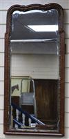 A Queen Anne walnut and parcel-gilt wall mirror W.42cm                                                                                 