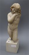 A simulated marble resin figure of a naked youth height 50cm                                                                           