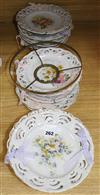 A collection of sixteen Victorian and later ribbon plates 22cm                                                                         