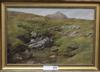 19th century English School, oil on board, Moorland scene, inscribed Jones and dated 1863 verso, 29 x 44cm                             