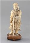 A Chinese carved soapstone figure of Li Tieguai, 18th century, overall height 18cm                                                     