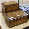 Two Victorian boxes and a sewing box L.35cm                                                                                            