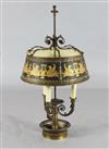 An Empire style ormolu lampe bouilotte, height 32in.                                                                                   