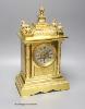 A Victorian architectural ormolu mantel clock, c.1860's, French gong striking movement, height 39cm                                                                                                                         