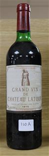 A bottle of Chateau Latour 1975                                                                                                        