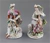 A pair of Derby figures of musicians, c. 1760-5, h, 20cm and 19.5cm,                                                                   