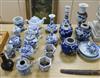 A quantity of 19th and 20th century Blue and white Chinese ceramics tallest 24.5cm                                                     