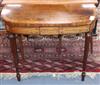 A George IV satinwood banded mahogany D shaped card table W.84cm                                                                       
