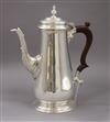 A 1960's silver coffee pot, C J Vander Ltd, gross 23.5 oz.                                                                             