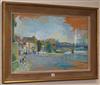 Mayling (?), City river landscape, signed, oil on board                                                                                