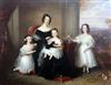 William Moore (1790-1851) Conversation piece, portrait of a mother, her three children and a chihuahua 19.5 x 25in.                    