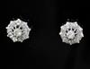 A pair of white gold and diamond cluster ear studs, 10mm,.                                                                             