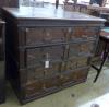 An early 18th century oak chest of four drawers, width 107cm                                                                                                                                                                