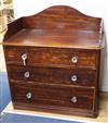 A Victorian three drawer mahogany washstand W.102cm                                                                                    