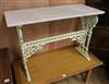 A Victorian marble topped cast iron table W.107cm                                                                                      