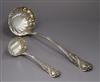 A Tiffany & Co sterling silver soup ladle and matching sauce ladle, 11 oz.                                                             