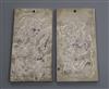 Two Chinese white metal plaques 10cm high x 5cm wide                                                                                   