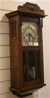 A 1920s mahogany 8 day hall clock W.36cm                                                                                               