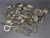 A quantity of mainly sterling silver items including flatware, napkin rings etc, weighable silver 27 oz.                               